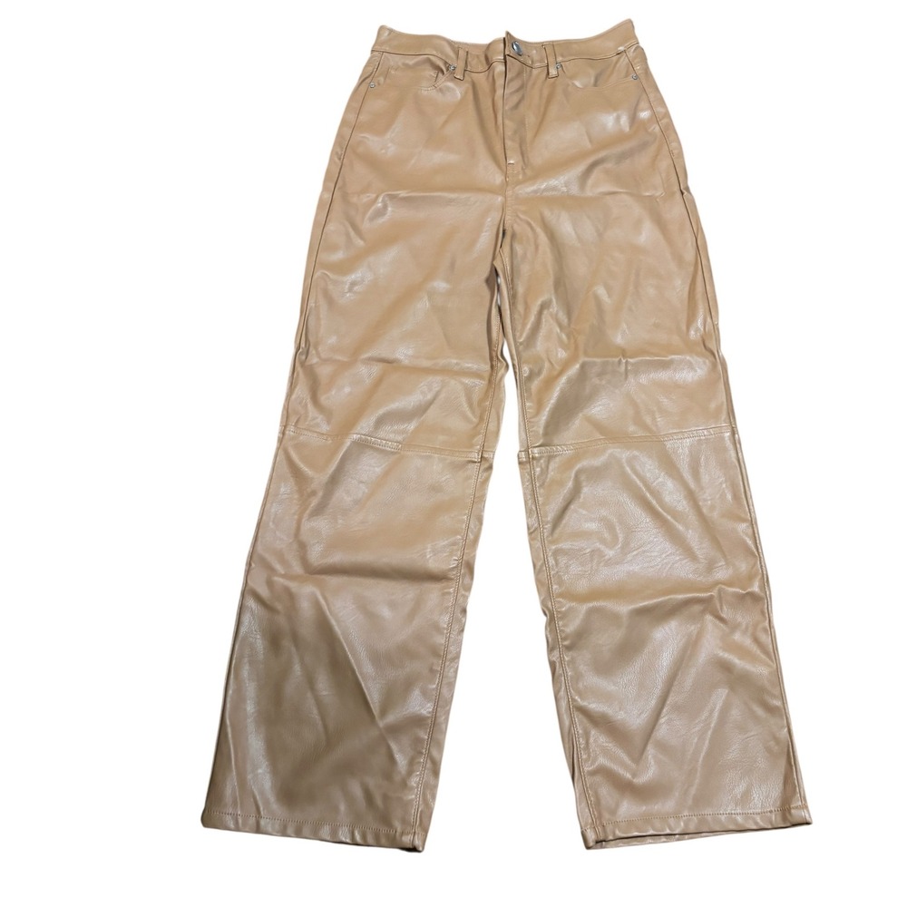 [BLANKNYC]‎ The Baxter Faux Leather Pants Size 29 Tan Wide Leg Trousers NWOT
